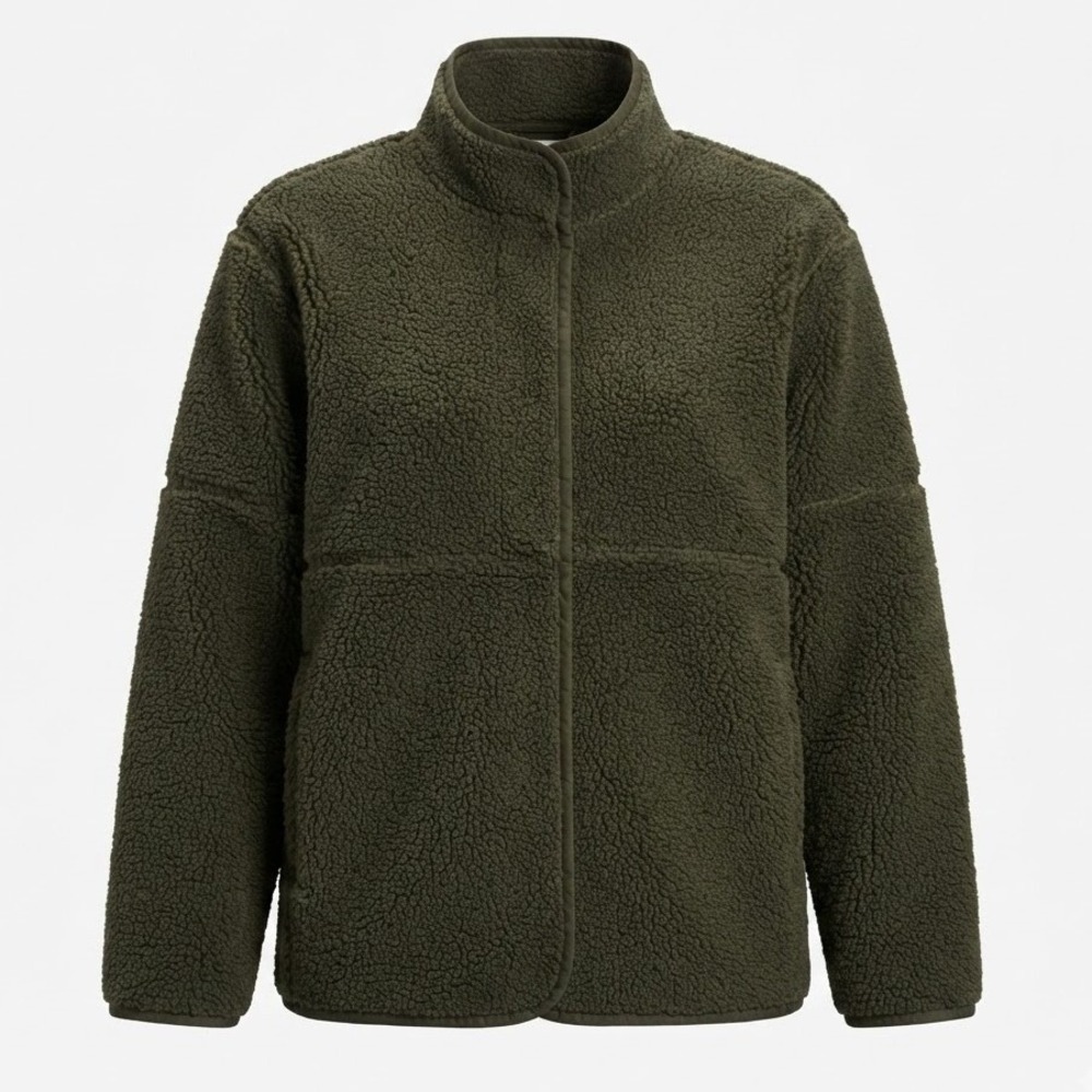 Velvet by Graham & Spencer Womens XS Green Sherpa Fleece Faux Fur Jacket